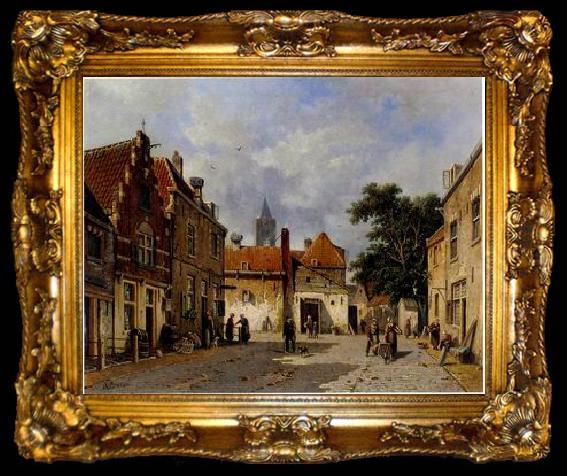 framed  unknow artist European city landscape, street landsacpe, construction, frontstore, building and architecture.027, ta009-2